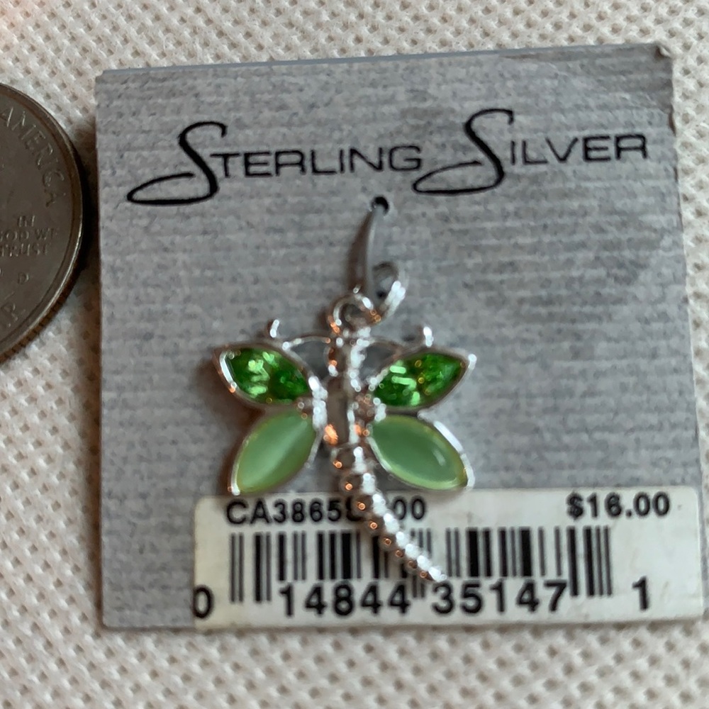 Sterling silver dragonfly charm, new!